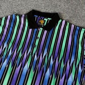 Vintage Bijou Polo Shirt Mens XL Geometric Double Mercerized Korea 90s